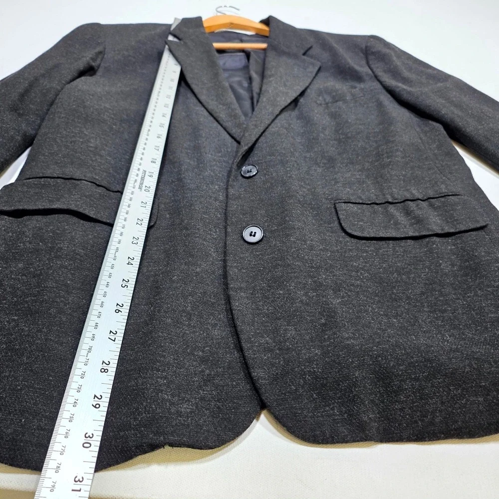 Perry Ellis Blazer Mens M/40 Charcoal Grey Wool Blend 2-Button Sport Coat Jacket